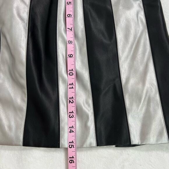 Buddy Love Black and Silver Metallic Faux Leather Mini Skirt NWT - Picture 8 of 8